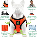 EcoBark Step in Dog Harness - Eco-Friendly Dog Harnesses for for Small & Medium Breed Dogs - Reflective and Adjustable Chest Body Halter Vest -Soft Luxurious Mesh (Orange, XL)