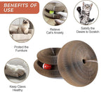 Kitty Kurlz Cat Scratcher & Play Toy for Indoor Cats - Foldable, Durable Recyclable Cardboard for Scratching, Chase and Play