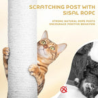 Cat Tree Tower for Indoor Cats Large Adult-Extra-Large Cat Condo & Transparent Spacecraft Pod | 8 Fully-Wrapped Sisal Cat Scratching Posts,1" Thick Base,Sturdy Cat Tower for Cats Up to 20 lbs
