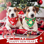 Abbylike 50 Pieces Christmas Dog Bandanas Bulk Xmas Bandanas for Dogs Triangle Kerchief Bibs Scarf Set for Christmas Pet Costume Accessories Decoration (19.7 x 13.8 x 13.8'')