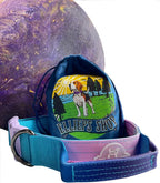 Tactical Dog Collar with Control Handle - Adjustable, Heavy Duty, Training and Walking for Medium and Large Breeds (M), Purple Blue gradient