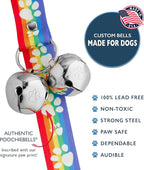 PoochieBells Dog Doorbell, Dog Potty Training Bells, Dog Safe USA-Made w/Perfect Sound,Dog Trainer Approved, Housetraining Made Easy & Quick, Sig Tracks Rainbow