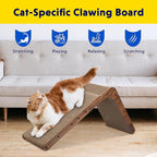 Simple Delxue Simple Deluxe Cardboard Cat Scratcher with Cat Toys Ball Track, 24 Inches L-Shaped Scratch Pad, Cardboard Lounge Bed, Stable and Durable, Furniture Protector, Reversible