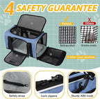 Petskd Pet Carrier 18x13x9.5 Southwest Airline Approved, Pet Travel Carrier Bag for Small Cats and Dogs, Soft Dog Carrier for 1-15 LBS Pets,Dog Cat Carrier with Safety Lock Zipper (Blue)