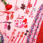 Reginary 120 Pcs Valentine's Day Dog Bandanas Bulk Dog Bows Set Bow Ties Cat Scarf Colorful Washable Triangle Pet Kerchief Cute Bib for Summer Small Medium Large Pets Grooming Accessories Costume
