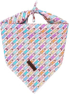Elegant little tail Easter Dog Bandana, Bunny with Flower 1PC Washable Dog Scarf Female or Male Square Bib Kerchief Scarf Adjustable Pet Bandana for Medium Large Dogs