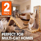 2 Pack Cat Scratcher, 23.6 Inch L Shape Vertical Cat Scratching Board with Ball Toy for Indoor Cats, Large Cat Scratching Post for Wall and Couch