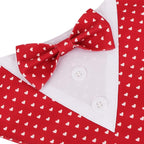 ADOGGYGO Valentine Dog Tuxedo Bandana, Red Heart Pet Tux with Bowtie Adjustable Valentine Costume for Small Dogs Pets (S)