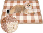 Cat Scratcher Mat, 23.6x15.7 Inch Natural Sisal Cat Scratch Pad, Horizontal Cat Scratching Pad Rug for Indoor Cats with Sticky Tapes, Protect Couch & Carpets（Coffee White）