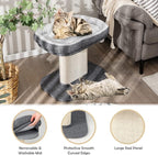 PETSITE 19.5-inch Small Cat Tree, 2-Tier Minimalist Cat Tree with Sisal Scratching Post, Extra Large Comfy Top Perch, and Dangling Ball, Ideal for Indoor Cats, Supports up to 44 lbs, Grey