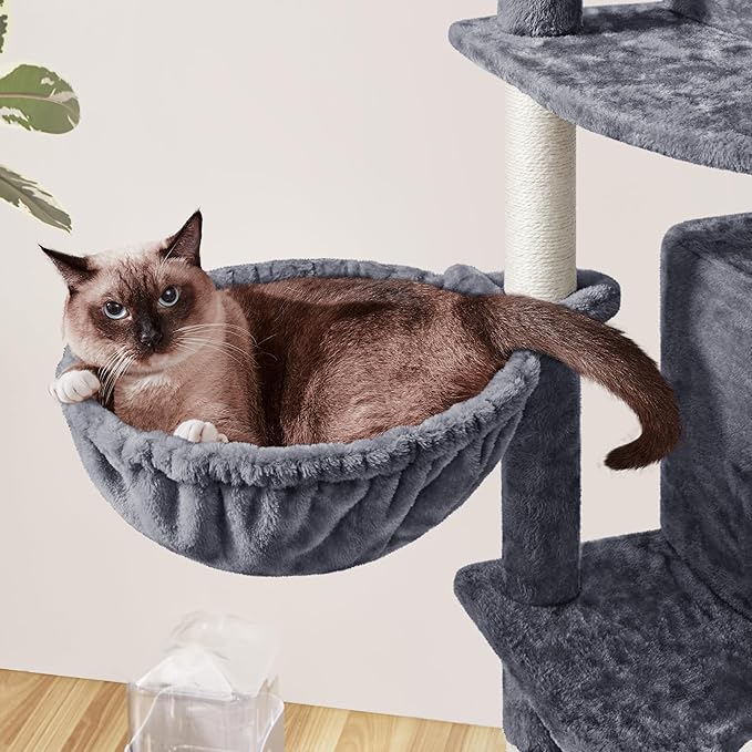 Topeakmart Cat Tree 76inch, Large Cat Tower with Condo Scratching Post for Inoor Cats Play Rest
