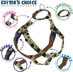 2 Hounds Design - Freedom No-Pull Harness & Training Leash in Green Mud | Dual Leash Loops, No Pulling on Walks | Lined to Prevent Chaffing | for Small Sized Dogs (Size S, Chest 20”- 24”)