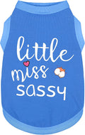 Paiaite Dog Clothes Fashionable Sleeveless Pet Vest: 'Little Miss Sassy' Printed Cotton Dog Shirt, Ideal for Small, Medium, and Large Breeds, Ensuring Comfort and Breathability Blue XXS