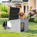 Bifanuo Dog House Outdoor Indoor for Medium Dog - Weatherproof & Removable Roof, Easy Assemble and Clean for Small to Medium Dogs(Grey, 32.1" L × 25.1" W × 24" H)
