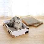 3 Packs Cat Scratcher Pad with Cat Box,Durable Cat Scratcher Cardboard Refill,3 in 1 Recyclable Cardboard Cat House Suitable for Cats to Rest,Grind Claws and Play,Reversible Scratch Box 17"x10"