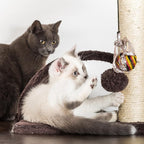 PETMAKER 4-Tier Deluxe Cat Tower - Large Scratching Board, 6 Scratch Posts, Napping Perches, Kitty Condo Hut, 2 Hammocks and Hanging Toys