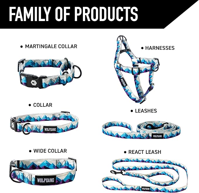 Wolfgang Heavy Duty Dog Leash, Pull-Tested for Walking & Training, RockyPeaks Print, Small