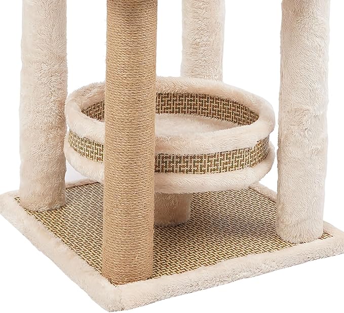 5-Tier Large Cat Tree Condo with Scratching Posts & Play Ball, Cats Tree Tower Cat Shelves Cat Towers House for Indoor Cats with Jump Platform Ideal Cat's Climbing Frame & Playhouse