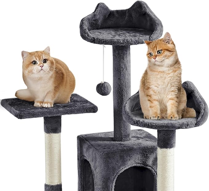 Topeakmart 72in Cat Tree for Indoor Cats, Multi-Level Climbing Tower with Scratching Posts, 3 Perches, Pet Furniture Activity Center Play House