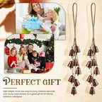 2 Pack Witch Bells for Door Knob Protection Outdoor Bells Hanging Bells for Door knob Witches Bells Magic Wind Chimes for Home Protection Witch Bells Kit(Rustic Red)