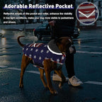 Dog Coat, Waterproof Dog Winter Jacket with Pocket, Reflective Adjustable Pet Snow Vest, Warm Cozy Fleece Sweater for Small Medium Extra Large Dogs - American Flag, L