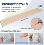 157.5" x 15.8" Cat Scratch Furniture Protector, Self-Adhesive Couch Protector from Cat Claws, Cats Scratching Mat for Couch, Sofa, Wall & Door, DIY Cat Scratch Pads Replacement, 2 Pack (Khaki)
