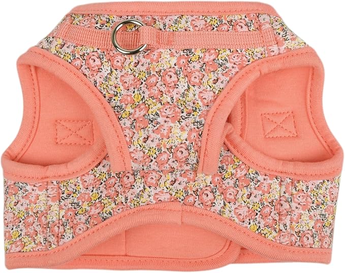 Puppia Kealoha Dog Vest Harness B (Step-in) Fashionable Flower Pattern Spring Summer Harness for Small and Medium Dogs, Pink, Medium