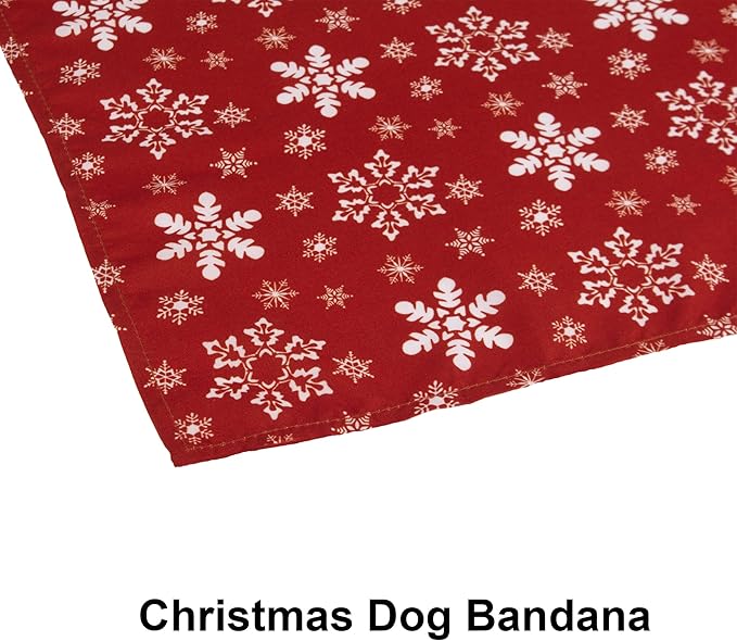 ADOGGYGO 4 Pack Dog Bandana Christmas Scarf Bibs Kerchief Set Pet Christmas Costume Xmas Holiday Bandanas for Large X-Large Dogs Pets (X-Large)