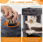 KITTY KINGDOM 65in Large Cat Tree Condo Furniture for Indoor Kitties, Multi-Level Cat Tower with 4 Scratching Posts, Cat Cave, Hammock, Perch & Reinforced Base, Plush Gray