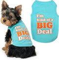 Parisian Pet Dog Shirt – 100% Cotton Shirts for Small Dogs – Sleeveless Big Deal Pet Vest – Lightweight and Breathable Dogs Apparel – Cute Summer Dog Clothes - Stretchy T Shirts for Pets