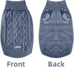 Small Dog Sweater, Soft Knit Dog Clothes for Spring Transition, Lightweight Puppy Outfit for Pomeranian, Yorkie, Chihuahua; Stylish Doggy Apparel for Spring Morning Walks (Dark Blue, M)