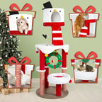 KAMABOKO Christmas Cat Tree Cat Tower with Cat Condos, 64.2" Multi-Level Top Perches, Sisal Ramp Scratching Posts, Cozy Basket, Hammocks, Large Cats Pet Activity Structure