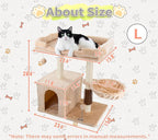 28.4" Small Cat Tree Tower,Cat Scratching Post for Indoor Cats,Featuring with Cat Cave & Cozy Perch,Cat Self Groomer and Interactive Dangling Ball Great for Kittens/Cats (Beige, Large)
