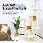KAMABOKO 67” Tall Cat Tree, Extra Large Cat Tree - 8 Levels Wood Cat Tower Chewable w/Cat Condo, Hammocks & Hanging Basket for Large Cats