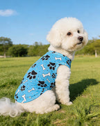 PET SHOW 4 Pack Paw Bone Printed Dog Clothes Shirts Soft Dog Vest Lightweight Sleeveless Cats Doggies T-Shirts Puppies Tank Top Tee Cat Clothes for Small Medium Dogs White Black Pink Blue L