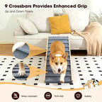 Dog Ramp for Bed, 51.2" Long Wooden Pet Ramp for Small & Large Dogs, 5 Adjustable Heights 14.2" to 28" with Anti-Slip Carpet & Carrying Handle Holds, Portable Dog ramps for Car, Bed, Couch, Outdoor