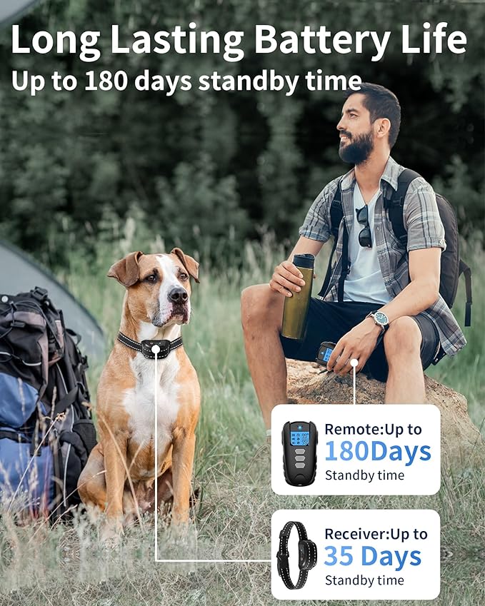 Dog Training Collar with Remote - Waterproof Shock Collar for Dogs Adjustable Levels (1-99) Beep Vibration Shock Flashlight Rechargeable Dog E Collar for Training Small Medium and Large Dogs