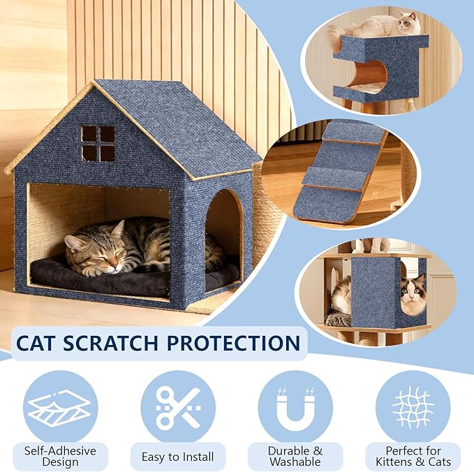 Cat Scratch Pad 78.7x15.8 Inch Self-Adhesive Trimmable Durable Cat Claws Furniture Protector for Couch Sofa Wall Door