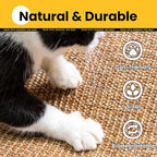 Extra Large Cat Scratcher Mat (27.5" x 35.4"), Natural Sisal Cat Scratching Pad for Indoor Cats, Mess-Free Cat Scratch Rug & Cardboard Alternative, Couch & Furniture Protector