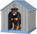 Bifanuo Large Dog House for Outdoor & Indoor, Waterproof Puppy Shelter with Air Vents & Elevated Floor, Easy Assemble Sturdy Dog Kennel for Large Dogs (Blue, 36.2''L×38''W×38''H)