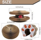 Magic Organ Cat Scratcher Pad with Bell-Ball, Foldable Cat Cardboard Lounge Bed, Interactive Cat Butler for Cat Scratching, Mental Physical Training Exercise for Indoor Kitty Toys (2)
