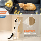 PETKARAY Sisal Corner Cat Scratcher, 22" Large Cat Wall Scratcher, Scratching Post for Indoor Cats, Wall Mounted Sisal Scratch Pad with Toy Ball
