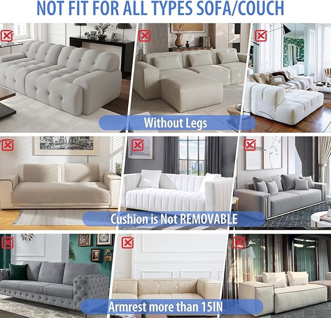 Cat Scratch Couch Protector with Sisal Mat,Couch Protector from Cat Claws,Sofa Scratcher Furniture Protector,Fits Left & Right Arms | No Need to Choose a Side(Light Grey)