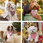 Segarty 60 Pack Triangle Pets Kerchief, 22.8"x15.7" Pet Scarf Washable Plaid Dog Bandanas Accessories Bulk for Small Medium Dogs Cats Large Puppy, Adjustable Reversible Boy Birthday Bibs