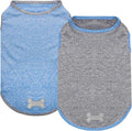 KYEESE 2Pack Dog Shirt, Lightweight Sun Protection Sleeveless Dog T Shirts for Small Dogs Boy, Breathable Puppy Reflective Tank Top Summer Dogs Clothes for Outdoor Walking, Grey+Light Blue, S