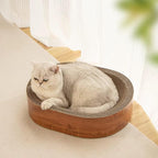 MeowHaus Cat Scratcher Nest, Oval Design for Cats, Corrugated Paper, Indoor Sleeping Bed, 1.32 lbs