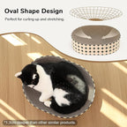 FUKUMARU Cardboard Cat Scratcher Bed, 2-in-1 Oval Cat Scratch Pad, Cats Scratching Board Lounge Bed Indoor, Durable Modern Kitty Scratcher Bowl, Cats Scratch Furniture Protector, Polka Dot