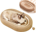Oval Cat Scratching Board & Mat - Cat Scratching Post 24 Inch Made of Durable Sisal Rope, 3-in-1 Scratching Bed for Indoor Cats to Play, Rest & Scratch (24-inch Brown)