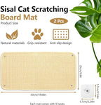 Huakaile Sisal Cat Scratch Pad for Indoor Cats, 19.6" x 9.8" Mountable Cat Wall Scratcher Carpet, Perforated Cat Scratch Furniture Protector for Couch Corner Door Sofa Climbing Hanging (2 Pack)
