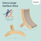 Hepper Hi-Lo Cardboard Cat Scratcher with Real Wood & Metal Frame - 3-Position Cat Scratchers for Indoor Cats - Curved Cat Scratching Board Activates Muscles - Cat Scratching Post for Large Cats